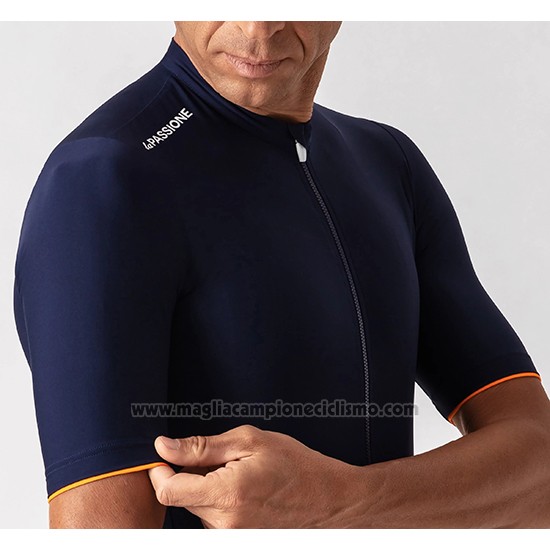 2019 Abbigliamento Ciclismo La Passione Blu Bianco Manica Corta e Salopette
